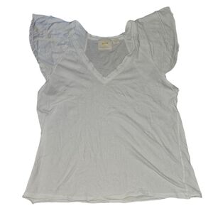 Meave by Anthropologie Flutter Sleeve V-neck Medium Boho Short Sleeve T-shirt